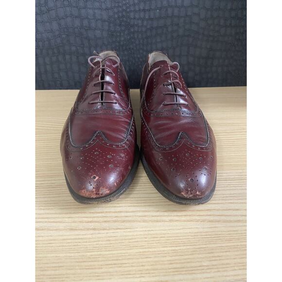 SALVATORE FERRAGAMO Burgundy All Leather Wingtip Oxfords Men\'s Shoes size 10D main image 10